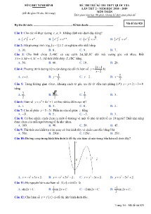 Đề thi thử kì thi THPT Quốc Gia lần thứ 2 năm 2018-2019 môn Toán - Mã đề 020 - Sở GD&ĐT Ninh Bình