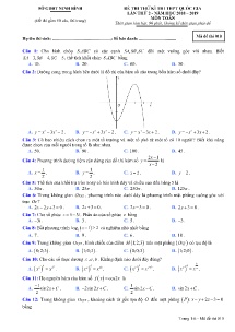 Đề thi thử kì thi THPT Quốc Gia lần thứ 2 năm 2018-2019 môn Toán - Mã đề 010 - Sở GD&ĐT Ninh Bình