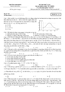 Đề thi thử lần 1 năm 2019 môn Vật Lý Lớp 12 - Mã đề 401 - Trường THPT Chuyên, Đại Học KHTN (Có đáp án)