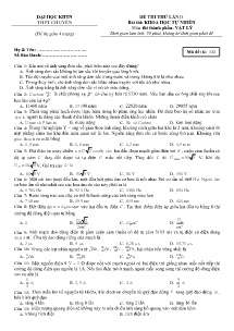 Đề thi thử Lần 2 môn Vật Lý - Mã đề 132 - Trường THPT Chuyên - Đại Học KHTN (Có đáp án)