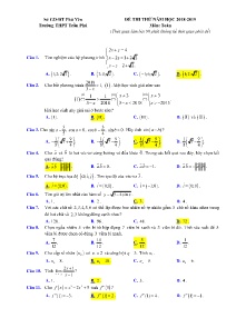 Đề thi thử năm 2018-2019 môn Toán - Trường THPT Trần Phú (Có đáp án)