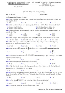 Đề thi thử THPT Lần 2 năm học 2018-2019 môn Toán Lớp 11 - Mã đề 112 - Trường THPT Yên Dũng số 2