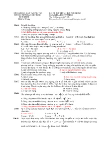 Đề thi thử THPT môn Vật Lý - Trường THPT Phan Chu Trinh (Có đáp án)