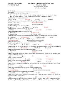 Đề thi thử THPT năm học 2019 môn Hóa Học - Trường THCS&THPT Võ Nguyên Giáp (Có đáp án)