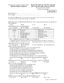Đề thi thử THPT QG năm học 2018-2019 môn Hóa Học - Mã đề 209 - Trường THPT Lý Thái Tổ