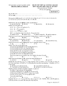 Đề thi thử THPT QG năm học 2018-2019 môn Hóa Học - Mã đề 357 - Trường THPT Lý Thái Tổ