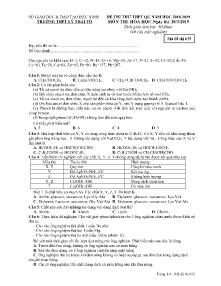 Đề thi thử THPT QG năm học 2018-2019 môn Hóa Học - Mã đề 635 - Trường THPT Lý Thái Tổ