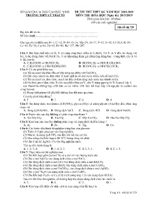 Đề thi thử THPT QG năm học 2018-2019 môn Hóa Học - Mã đề 729 - Trường THPT Lý Thái Tổ