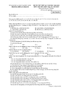 Đề thi thử THPT QG năm học 2018-2019 môn Hóa Học - Mã đề 890 - Trường THPT Lý Thái Tổ