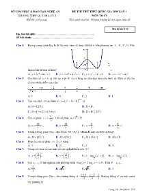 Đề thi thử THPT Quốc Gia lần 1 môn Toán - Mã đề 132 - Trường THPT Quỳnh Lưu 2 (Có đáp án)