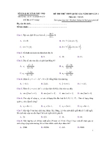 Đề thi thử THPT Quốc Gia Lần 1 môn Toán - Trường THPT Thanh Thủy (Có lời giải)