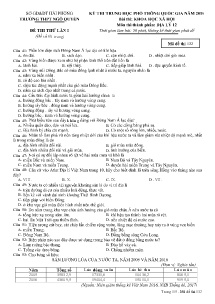 Đề thi thử THPT Quốc Gia lần 1 năm 2019 môn Địa Lí - Mã đề 132 - Trường THPT Ngô Quyền (Có đáp án)
