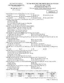 Đề thi thử THPT Quốc Gia lần 1 năm 2019 môn Địa Lý Lớp 12 - Mã đề 132 - Trường THPT Ngô Quyền