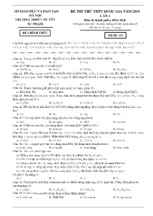 Đề thi thử THPT Quốc Gia lần 1 năm 2019 môn Hóa Học - Mã đề 132 - Trường THPT Chuyên Sư Phạm Hà Nội (Có đáp án)