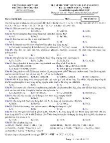 Đề thi thử THPT Quốc Gia lần 1 năm 2019 môn Hóa Học - Mã đề 132 - Trường THPT Chuyên, Đại Học Vinh (Có đáp án)