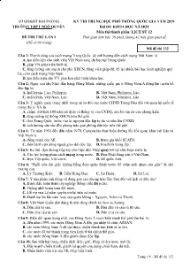 Đề thi thử THPT Quốc Gia lần 1 năm 2019 môn Lịch Sử - Mã đề 132 - Trường THPT Ngô Quyền (Có đáp án)