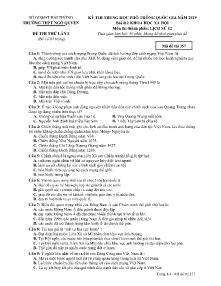 Đề thi thứ THPT Quốc Gia lần 1 năm 2019 môn Lịch Sử - Mã đề 357 - Trường THPT Ngô Quyền