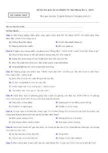 Đề thi thử THPT Quốc Gia lần 1 năm 2019 môn Lịch Sử - Sở GD&ĐT TP. Hải Phòng (Có đáp án)