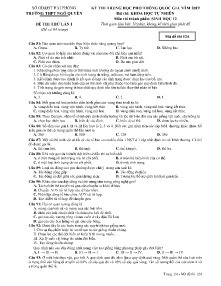Đề thi thử THPT Quốc Gia lần 1 năm 2019 môn Sinh Học Lớp 12 - Mã đề 124 - Trường THPT Ngô Quyền