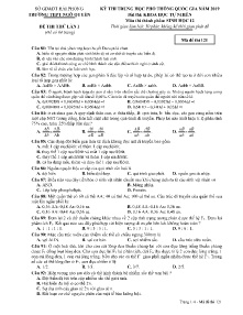 Đề thi thử THPT Quốc Gia lần 1 năm 2019 môn Sinh Học Lớp 12 - Mã đề 121 - Trường THPT Ngô Quyền