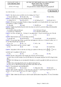 Đề thi thử THPT Quốc Gia lần 1 năm 2019 môn Sinh Học - Mã đề 201 - Liên Trường THPT - Nghệ An (Có đáp án)