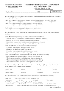 Đề thi thử THPT Quốc Gia lần 1 năm 2019 môn Tiếng Anh - Mã đề 679 - Trường THPT Phú Bình (Có đáp án)