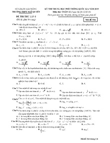 Đề thi thử THPT Quốc Gia lần 1 năm 2019 môn Toán Lớp 12 - Mã đề 316 - Trường THPT Ngô Quyền
