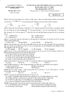 Đề thi thử THPT Quốc Gia lần 1 năm 2019 môn Vật Lí 12 - Mã đề 122 - Trường THPT Ngô Quyền (Có đáp án)