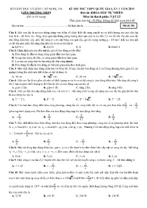 Đề thi thử THPT Quốc Gia lần 1 năm 2019 môn Vật Lí - Mã đề 201 - Liên Trường THPT - Nghệ An (Có đáp án)