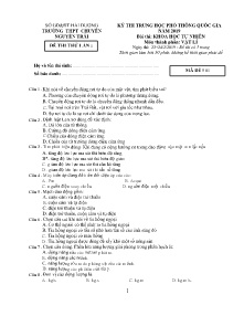 Đề thi thử THPT Quốc Gia lần 1 năm 2019 môn Vật Lí - Mã đề 501 - Trường THPT Chuyên Nguyễn Trãi (Có đáp án)