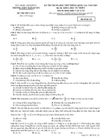 Đề thi thử THPT Quốc Gia lần 1 năm 2019 môn Vật Lý Lớp 12 - Mã đề 121 - Trường THPT Ngô Quyền