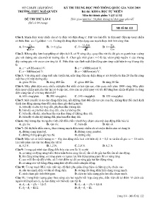 Đề thi thử THPT Quốc Gia lần 1 năm 2019 môn Vật Lý Lớp 12 - Mã đề 122 - Trường THPT Ngô Quyền