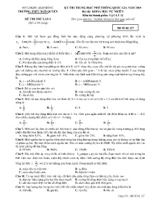 Đề thi thử THPT Quốc Gia lần 1 năm 2019 môn Vật Lý Lớp 12 - Mã đề 127 - Trường THPT Ngô Quyền