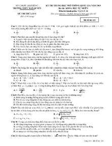 Đề thi thử THPT Quốc Gia lần 1 năm 2019 môn Vật Lý Lớp 12 - Mã đề 124 - Trường THPT Ngô Quyền