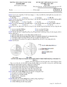 Đề thi thử THPT Quốc Gia lần 1 năm học 2018-2019 môn Địa Lí - Mã đề 101 - Trường THPT Chuyên Bắc Ninh (Có đáp án)