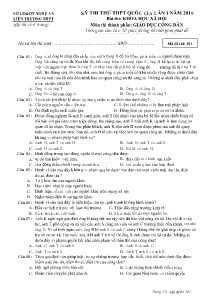 Đề thi thử THPT Quốc Gia lần 1 năm học 2018-2019 môn Giáo Dục Công Dân - Mã đề 301 - Liên Trường THPT Nghệ An (Có đáp án)