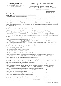 Đề thi thử THPT Quốc Gia lần 1 năm học 2018-2019 môn Hóa Học - Mã đề 132 - Trường THCS&THPT Lương Thế Vinh Hà Nội (Có đáp án)