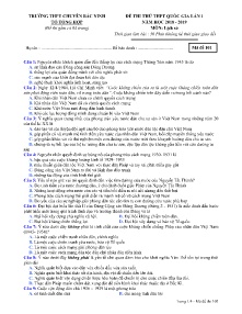 Đề thi thử THPT Quốc Gia lần 1 năm học 2018-2019 môn Lịch Sử - Mã đề 101 - Trường THPT Chuyên Bắc Ninh