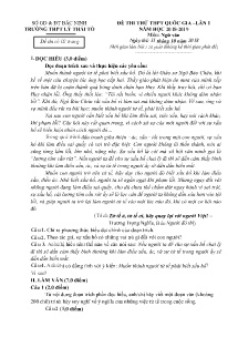 Đề thi thử THPT Quốc Gia lần 1 năm học 2018-2019 môn Ngữ Văn - Trường THPT Lý Thái Tổ (Có đáp án)