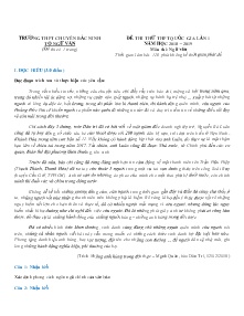 Đề thi thử THPT Quốc Gia lần 1 năm học 2018-2019 môn Ngữ Văn - Trường THPT Chuyên Bắc Ninh (Có đáp án)