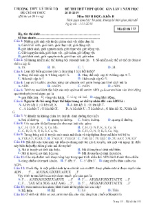 Đề thi thử THPT Quốc Gia lần 1 năm học 2018-2019 môn Sinh Học - Mã đề 153 - Trường THPT Lý Thái Tổ (Có đáp án)