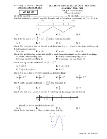 Đề thi thử THPT Quốc Gia lần 1 năm học 2018-2019 môn Toán - Mã đề 357 - Trường THPT Chuyên Thái Bình (Có đáp án)