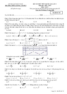 Đề thi thử THPT Quốc Gia lần 1 năm học 2018-2019 môn Toán - Mã đề 135 - Trường THPT Lương Tài Số 2 (Có đáp án)