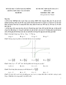 Đề thi thử THPT Quốc Gia Lần 1 năm học 2018-2019 môn Toán - Mã đề 003 - Trường THPT Trần Nguyên Hãn (Có lời giải)