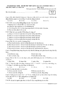 Đề thi thử THPT Quốc Gia lần 1 năm học 2018-2019 môn Vật Lý - Mã đề 132 - Trường THPT Lý Thái Tổ (Có đáp án)