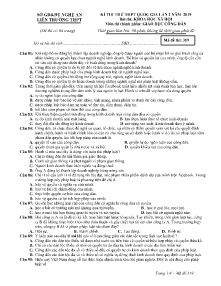 Đề thi thử THPT Quốc Gia lần 2 năm 2019 môn Giáo Dục Công Dân - Mã đề 319 - Liên Trường THPT Nghệ An