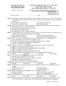 Đề thi thử THPT Quốc Gia lần 2 năm 2019 môn Giáo Dục Công Dân - Mã đề 306 - Liên Trường THPT Nghệ An
