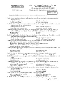 Đề thi thử THPT Quốc Gia lần 2 năm 2019 môn Giáo Dục Công Dân - Mã đề 312 - Liên Trường THPT Nghệ An