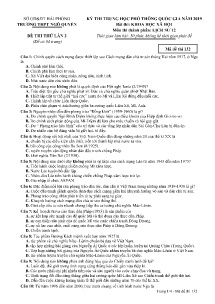 Đề thi thử THPT Quốc Gia lần 2 năm 2019 môn Lịch Sử Lớp 12 - Mã đề 132 - Trường THPT Ngô Quyền (Có đáp án)