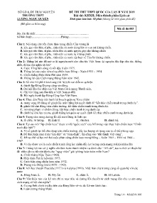 Đề thi thử THPT Quốc Gia Lần 2 năm 2019 môn Lịch Sử - Mã đề 003 - Trường THPT Lương Ngọc Quyến